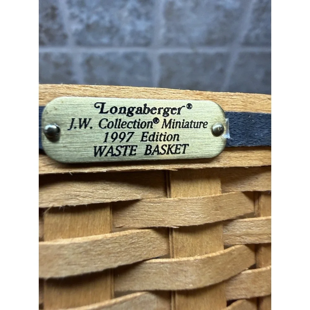 Longaberger J.W. Collection Collectors Club‎ Miniature 2001 Bankers Waste Basket